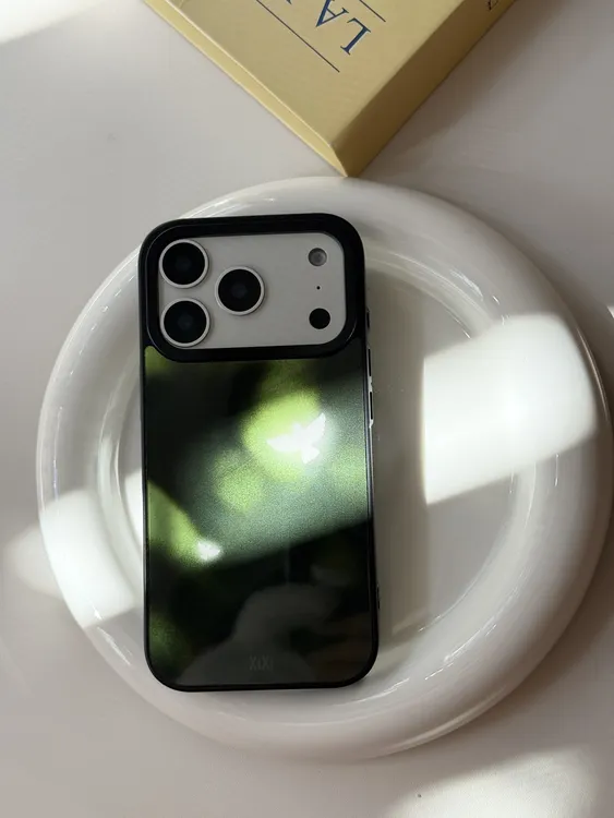 Xixi 国风翠微高级玻璃壳手机壳适用于苹果安卓