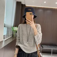 IMFLY金小金自制女装 羊毛衫DYW9838秋季极简风圆领套头针织上衣