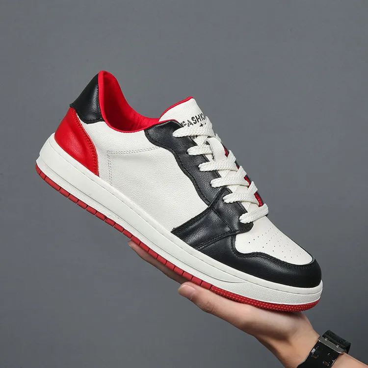 头层牛皮春夏新款男士真皮板鞋韩版潮流百搭小白鞋男休闲男皮鞋