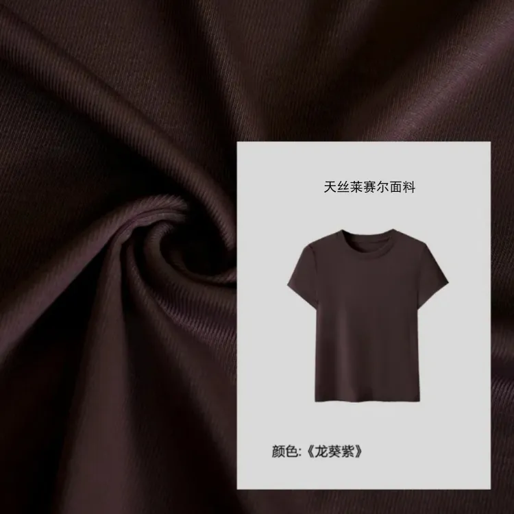 新款圆领飞袖 天丝莱赛尔 2025面膜T恤女洋气休闲百搭弹力气质夏