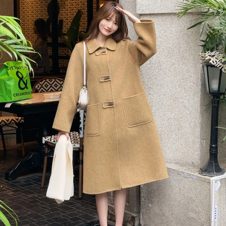 2503休闲风秋冬韩版时尚洋气经典百搭中长款羊毛大衣