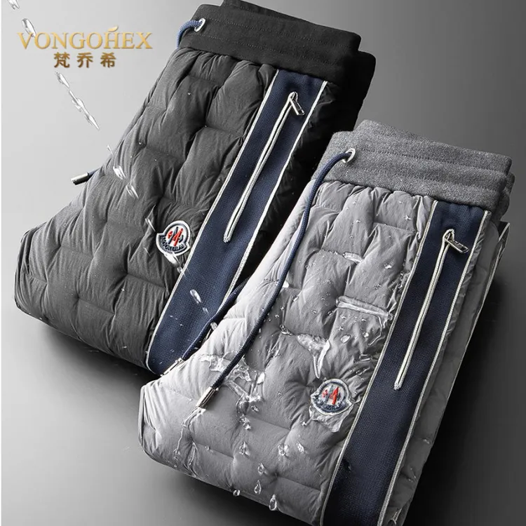 VONGOHEX加厚保暖男士羽绒裤冬季轻盈白鹅绒防水外穿直筒休闲裤