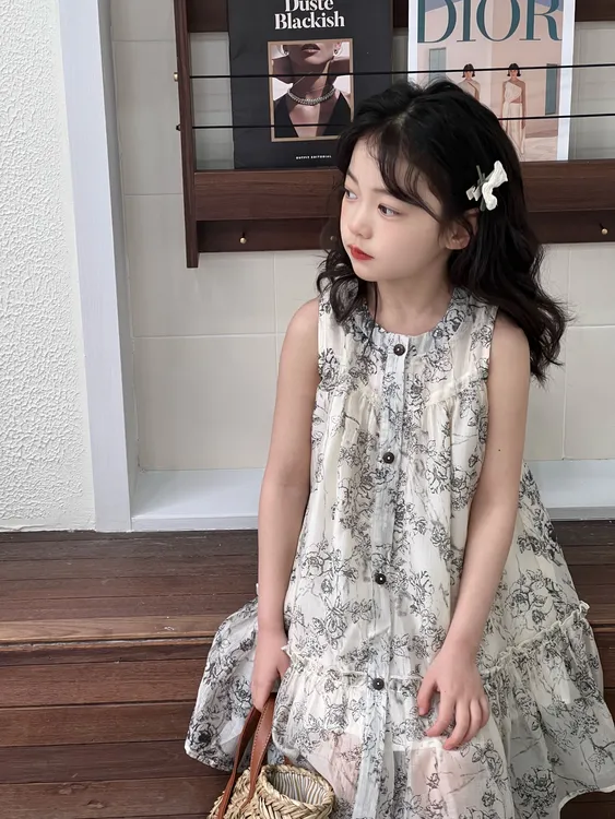 女童夏款裙子女款爆款2025新款公主裙6-12岁潮流高端连衣裙525