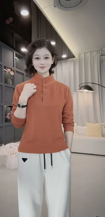 2025年双面绒时尚显瘦休闲中领保暖上衣2586