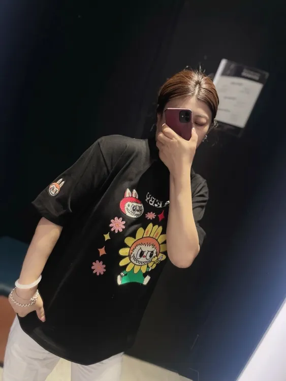AE家太阳花刺绣潮牌宽松版T