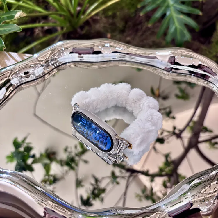 秋冬毛绒串珠编织适用小米手环10表带9pro腕带9小米8pro腕带女