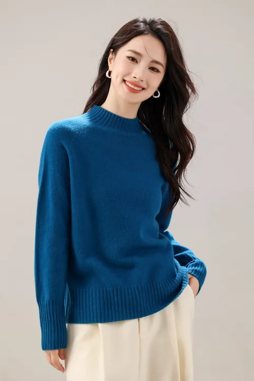 【100%美丽诺羊毛】Musley Queen半高领纯羊毛衫YM08-703