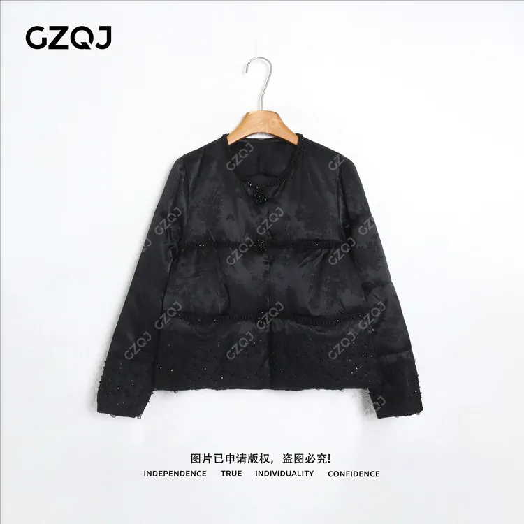 老琴私服【暗夜花叙】90白鹅绒植物花卉国风羽绒服外套女冬新款9200