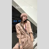 NMN王火火&设计师百搭轻奢时尚高腰显瘦连体裤 25HH3996