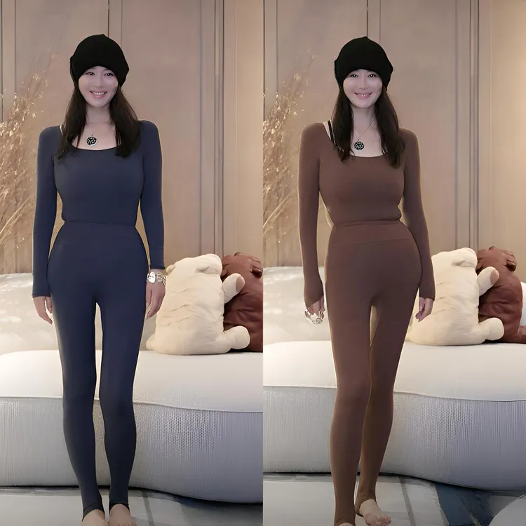 璇之恋·王璇·芭蕾衫一字领肌底衫/套装（咖啡色/墨蓝色/黑色）