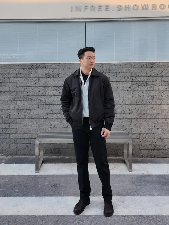 M120教练夹克棉服加厚休闲男士简约翻领短款夹棉保暖纯色外套秋冬