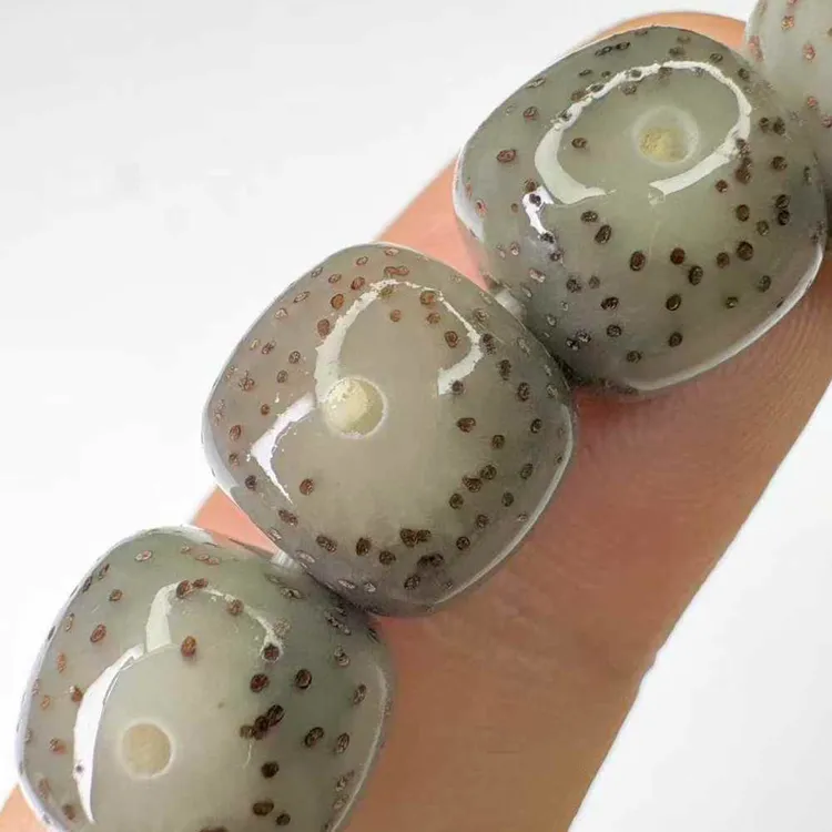 【绿冰爆透大留白】原生态星月菩提9X10透到可以看见星点的内部结构