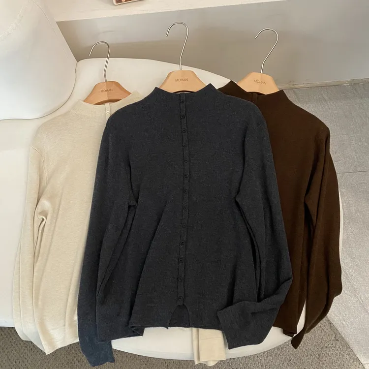 【墨涵精选2】百搭显瘦时尚气质休闲针织衫0702