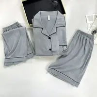 【三件套】夏季薄款男款睡衣套装短袖+长裤+短裤舒适柔软透气休闲