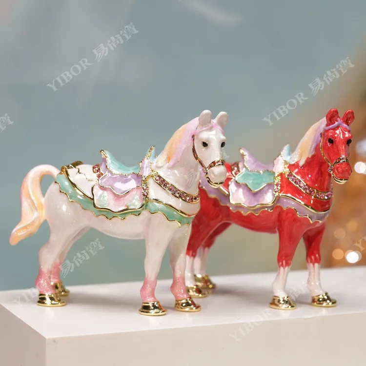 易尚宝金属珐琅彩工艺品马到成功创意家居唐马摆件纪念礼品礼物