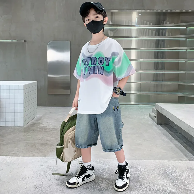 儿童装男童夏装短袖套装2025新款夏季中大童男孩夏款运动帅气时髦
