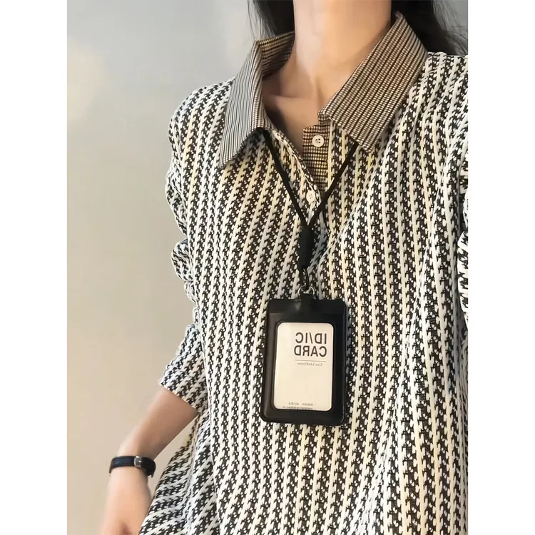 鱼骨纹正肩卫衣男女款秋冬季千鸟格拼接长袖polo衫美式内搭打底衫