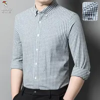 啄木鸟2025春秋新款格子衬衫长袖衬衣百搭日常通勤帅气绅士上装