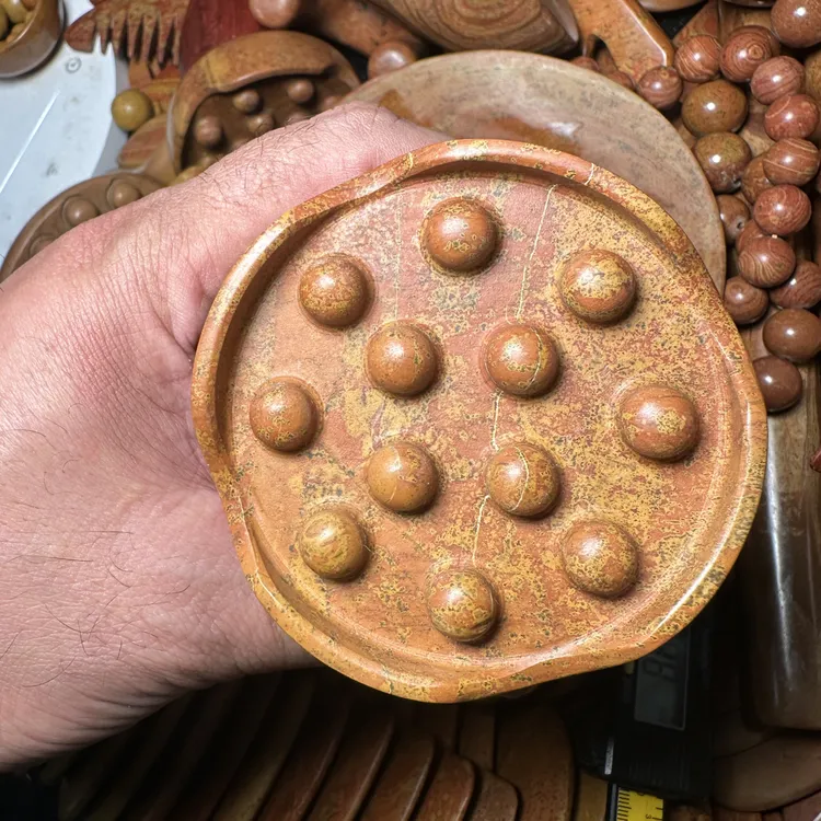 正宗泗水圣地红砭石加热按摩头疗全身可用温灸仪家用刮痧颈椎肩颈