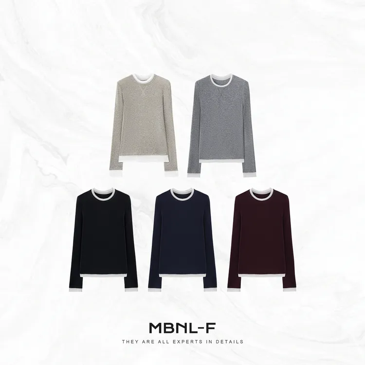 MBNL-F“层次缎感打底” 兰精天丝羊毛定织长袖T恤 秦磊XM-XSY2571
