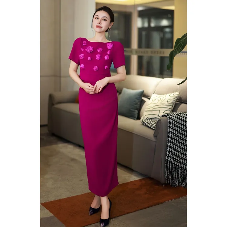 ZEROYK轻奢名媛风套装2025夏季新款立体玫瑰短上衣包臀半裙两件套