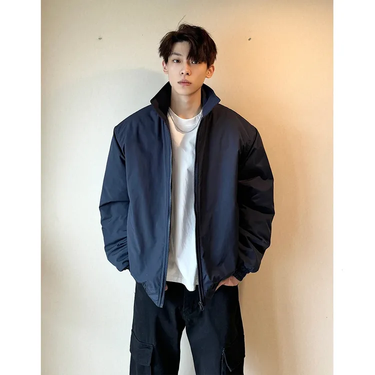 男生显壮宽肩棉衣基础款加厚保暖外套加棉夹克衫cleanfit百搭棉服