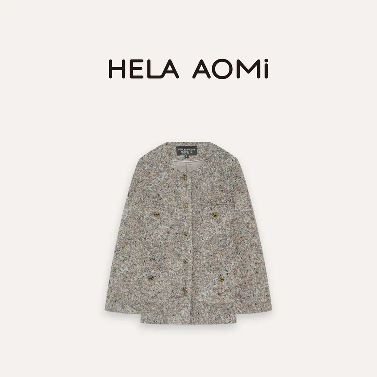 HELA AOMI “糖果彩宝”绵羊毛66%中古风绒感香风外套CY5CC03410