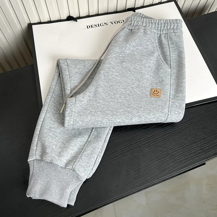 春秋冬季哈伦运动裤女款加绒黑色百搭高腰休闲宽松显瘦抽绳卫裤子