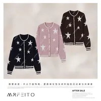 MRFEITO【漫天星河】时尚山羊绒桑蚕丝五角星金扣开衫H7KS02Q33595