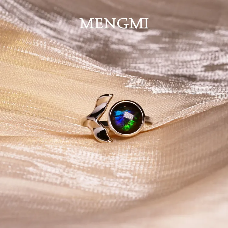 925银戒指 梦蜜斑彩石银质女戒指秋冬新款送女友礼物精美礼盒装