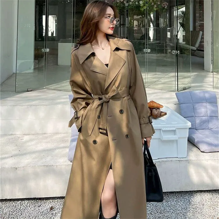 风衣外套女2025新款春秋英伦风中长款小个子早秋高级感卡其色大衣