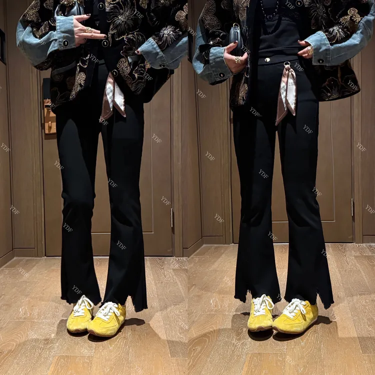 YDFSTUDIO小众【简爱裤型】欧货早秋重工不规则设计时尚显瘦休闲裤
