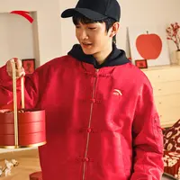 【一博同款】安踏好事发生丨新中式开衫夹克男士新年款红色外套上衣