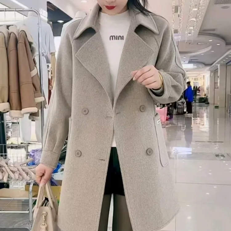 2025秋冬新款女韩版减龄气质显瘦中长款绵羊毛大衣女毛呢外套926