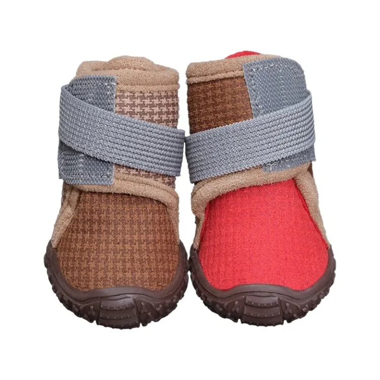 冬季加绒宠物狗鞋超厚保暖25雪地靴狗狗棉鞋弹力绑带好穿不掉狗鞋