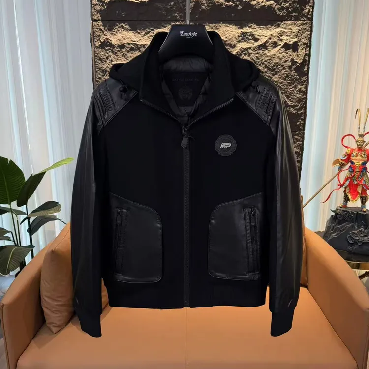 【VanJazny】新款高端男士时尚秋冬百搭潮流羽绒皮衣夹克AY25B127