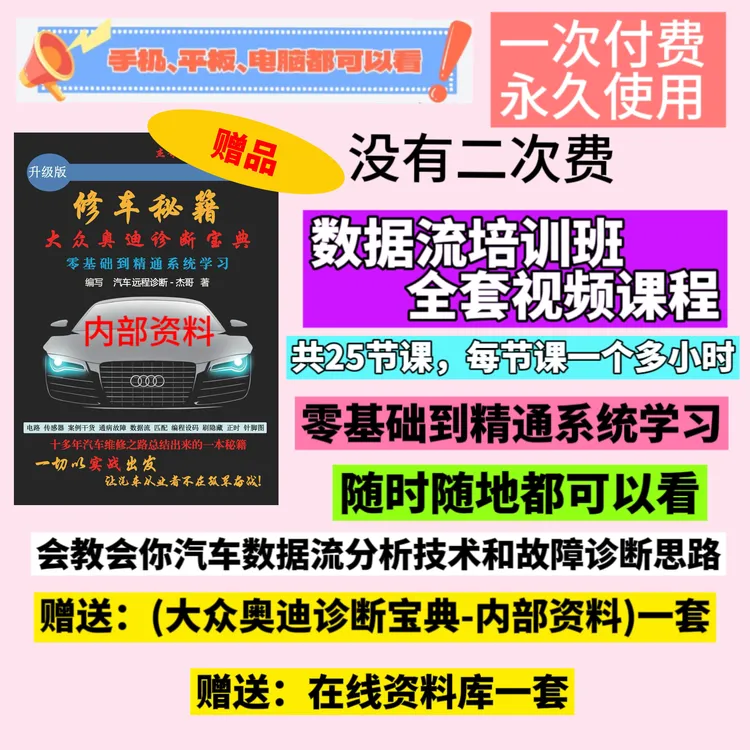 汽车数据流培训课程  零基础自学数据流(下单后直接联系客服开通)