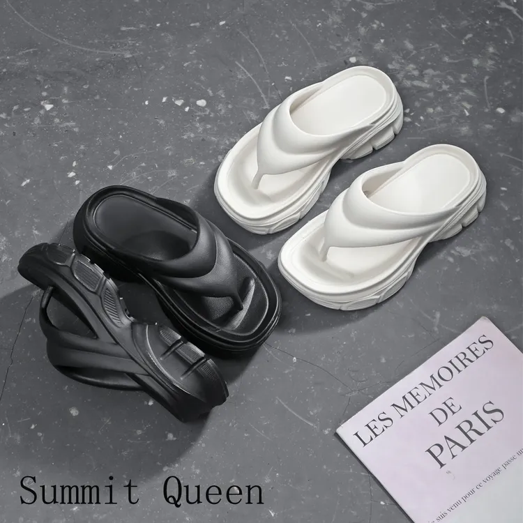 Summit Queen韩版ins网红休闲纯色防滑室外百搭加厚软底人字拖