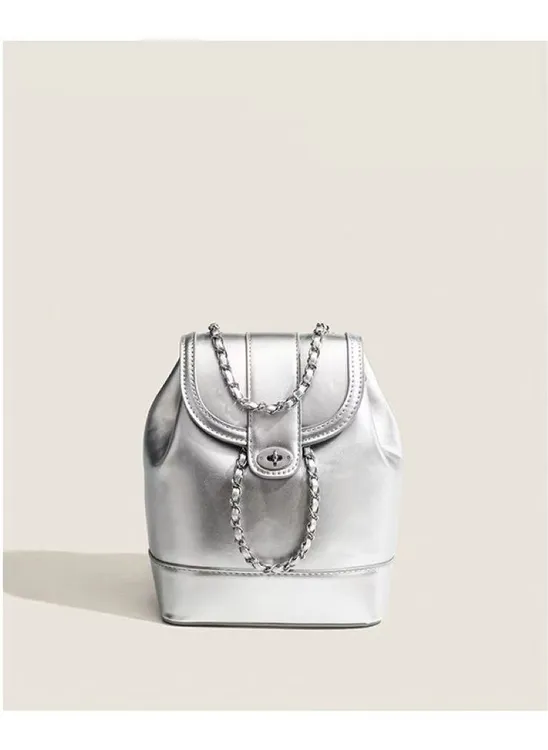 韩系小众洋气迷你小香风链条双肩包女美式ins外出防水双肩单肩包