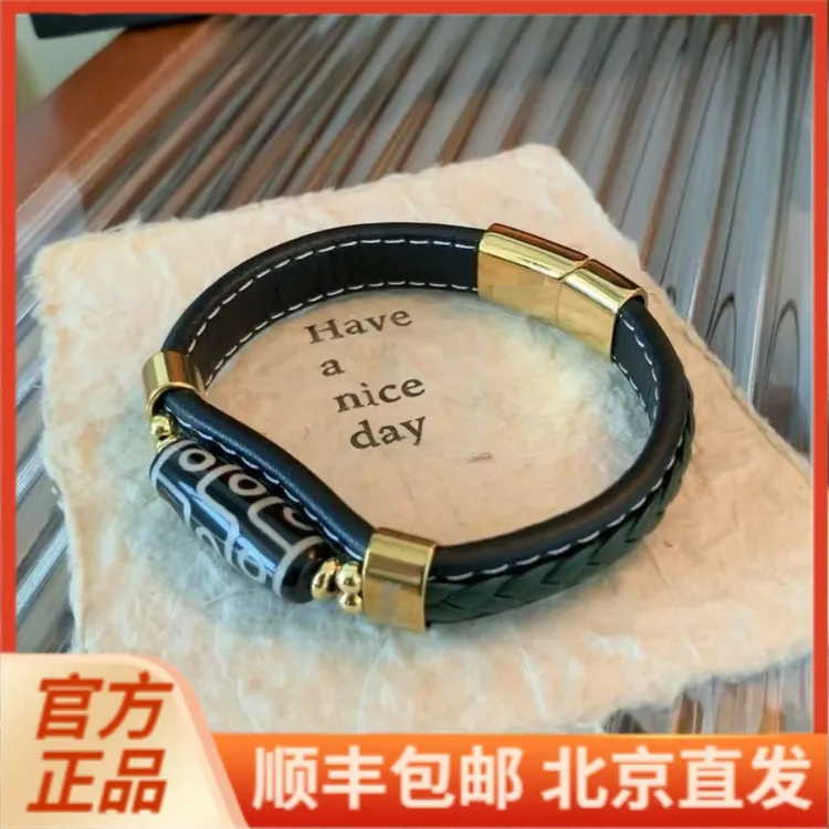 合金手链 【北京景区同款】新款天珠手环藏式手链皮质手环