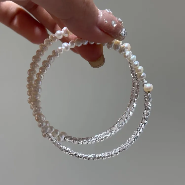 925银爆闪淡水珍珠手镯SLCY958-烨