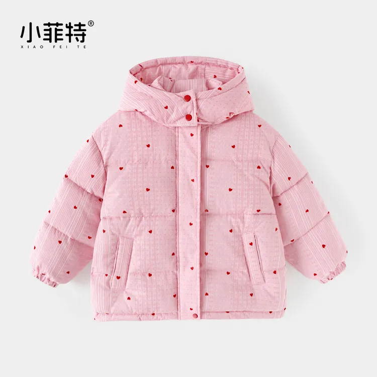 小菲特女童冬加厚连帽外套中大童保暖上衣儿童休闲棉服MSYD58138