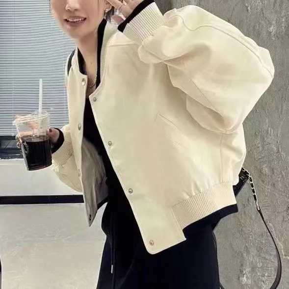 薄款+不起球面料，高街棒球服女学院风韩版印花个性帅气夹克外套