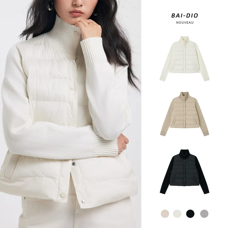 秋冬新款科技绒立领纽扣运动外套高智风纯色保暖开衫上衣外套女款