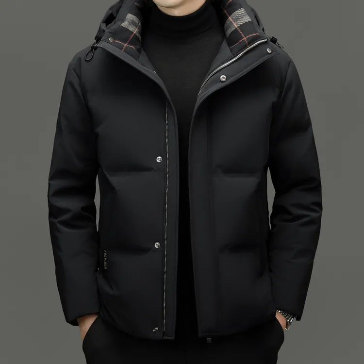 意大利专柜正品轻奢大牌男士90绒可脱卸帽保暖冬季羽绒服商务休闲