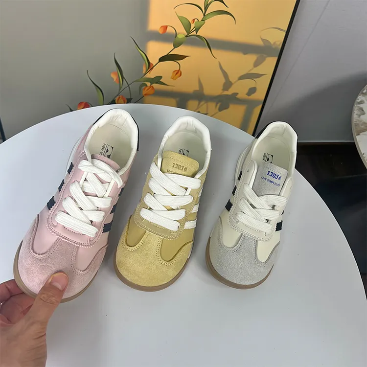 真皮德训鞋厚底板鞋女春夏季时尚薄底休闲四季款板鞋D102
