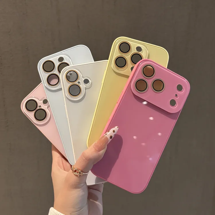 飞虎胜高级感糖果马克龙玻璃壳适用苹果17p手机壳iPhone16/15女13