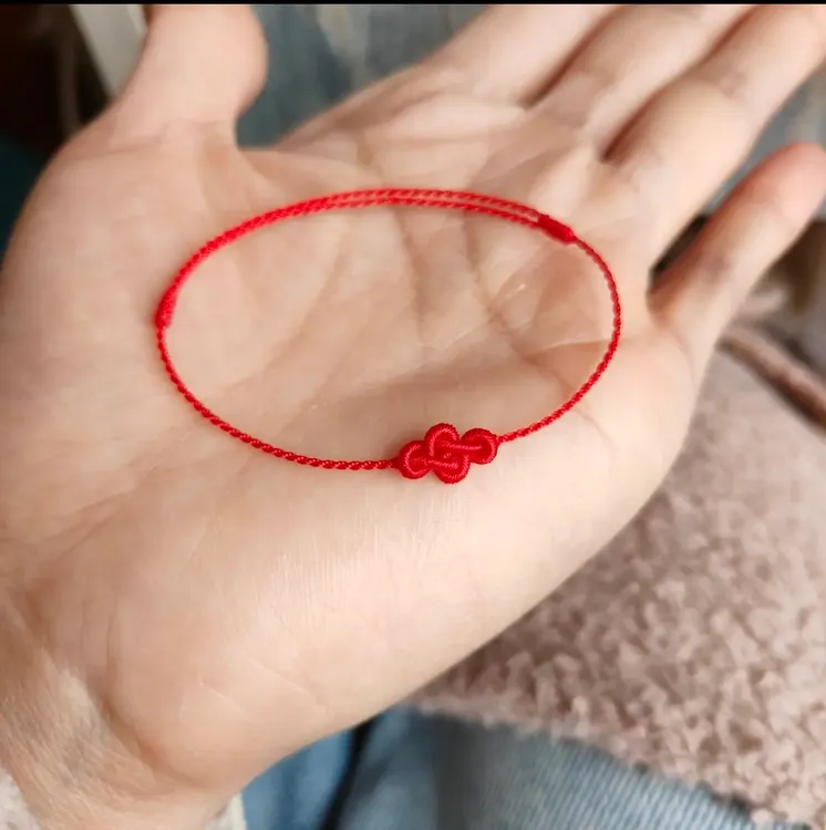 非金属布艺手链 纯手工编织极细显白可调节如意结手绳红绳手链