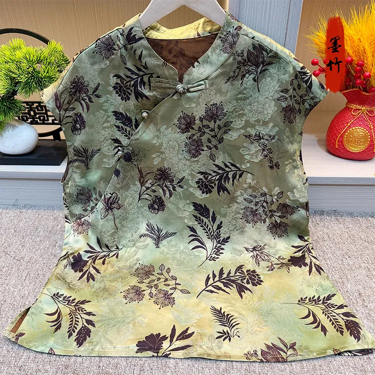 【69809】新中式中国风上衣马甲奥黛高定气质时尚女士无袖上衣