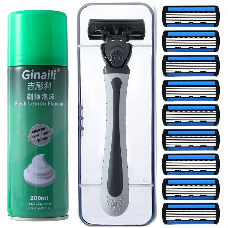 进口6层刀片吉利剃须刀刮胡刀手动六层刀头剃须刀片通用七层刀架